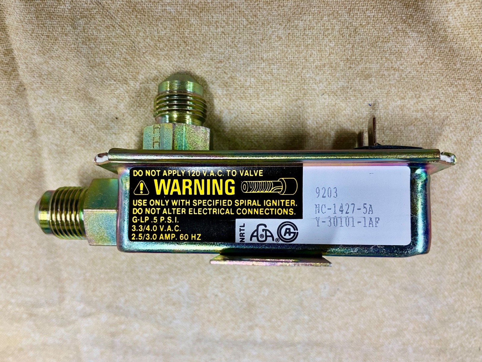 Eaton Electric Gas Safety Control Valve Y-30101-1AF (NC-1427-5A) *NEW*
