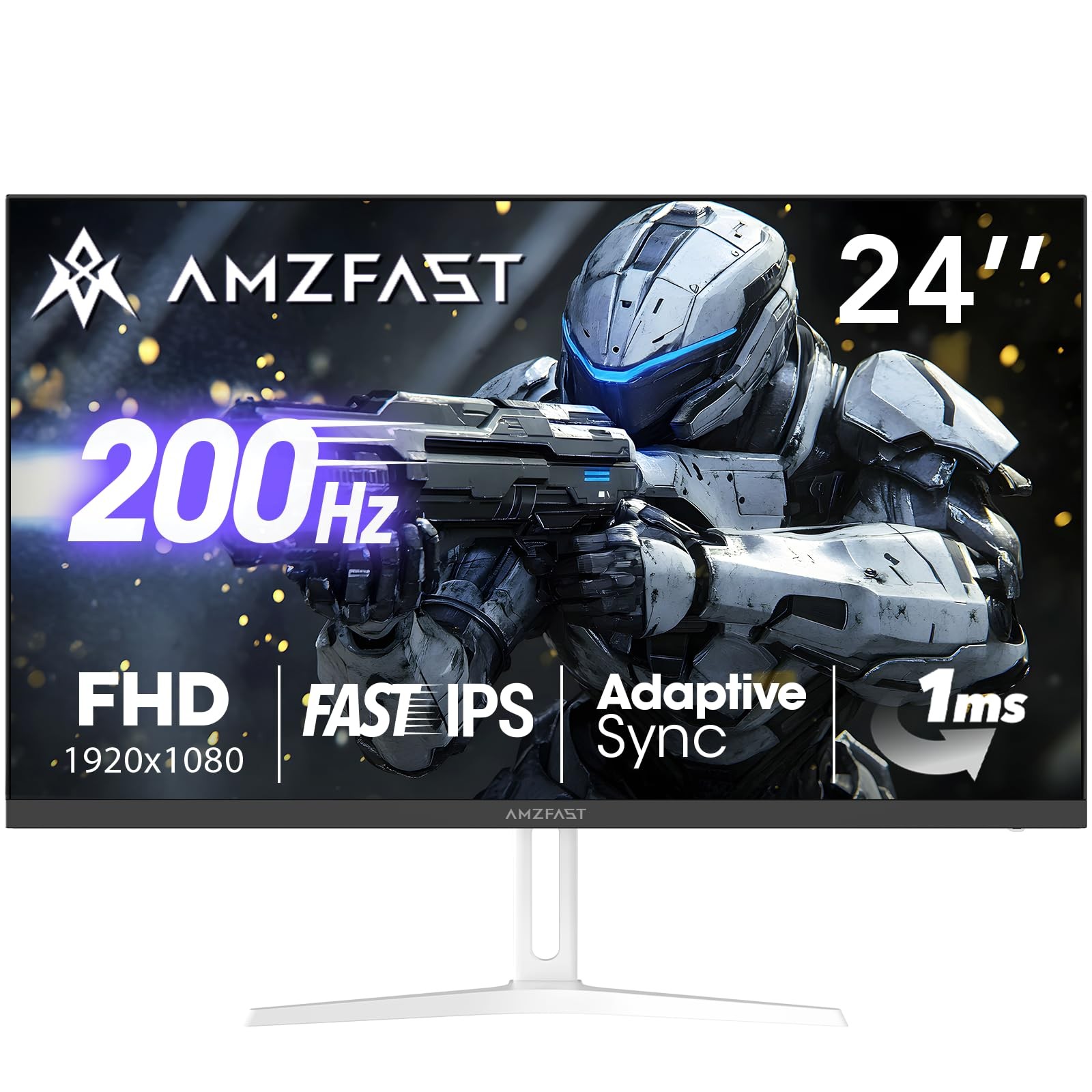 Amzfast AMZG24X1W 24 Inch 200Hz 1080p IPS Gaming Monitor 1ms