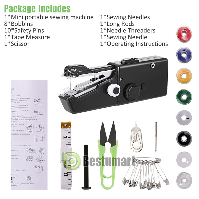 Mini Maquina De Costura Portatil De Coser De Mano Inalambrica Rapida Uso Facil