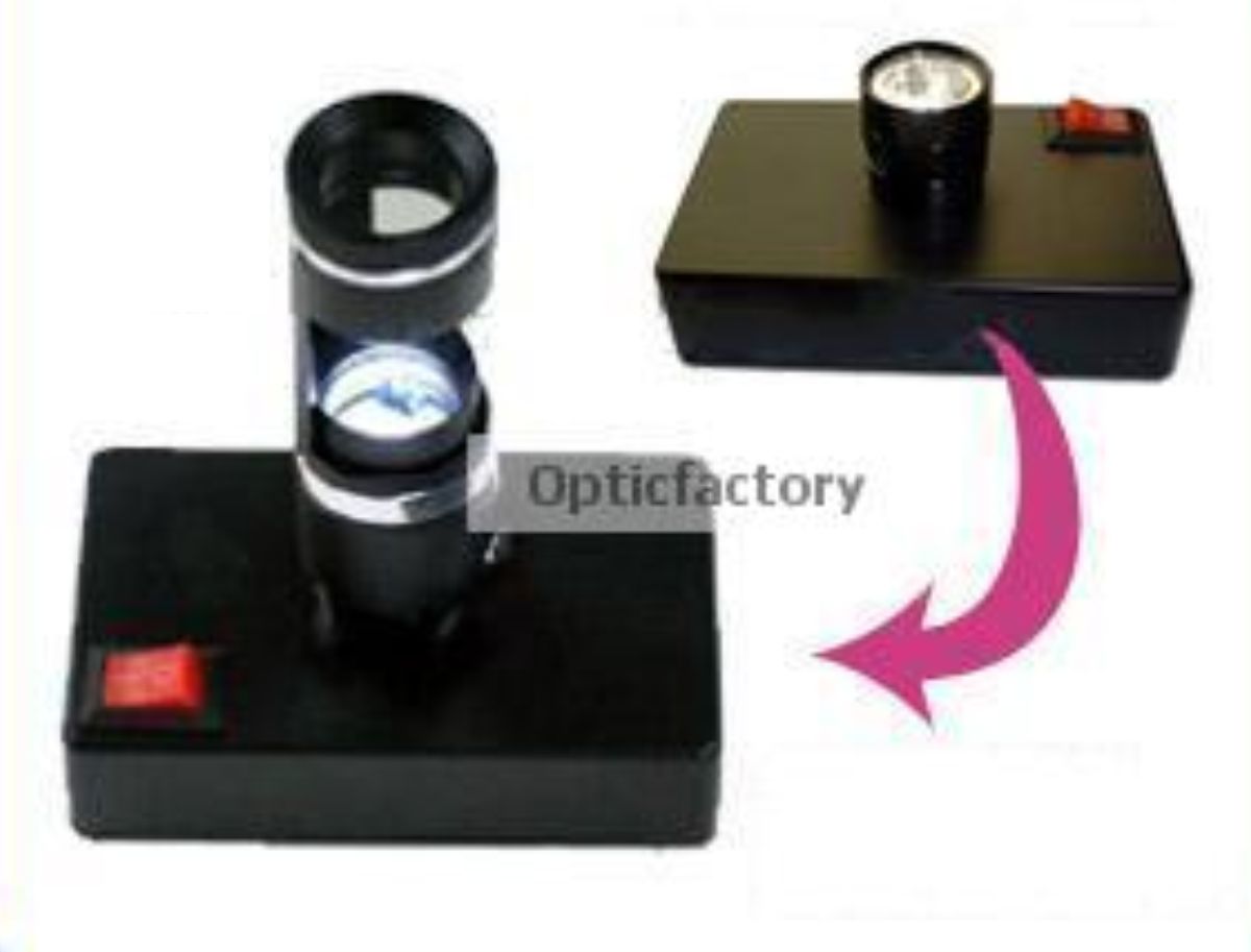Dark Field 10x Loupe with Desktop Light Darkfield Gem