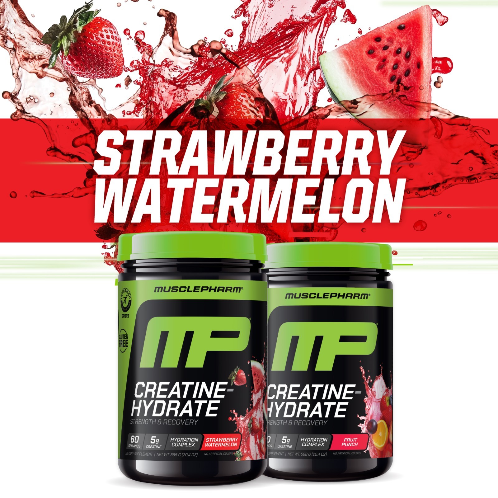 Muscle Pharm Creatine Monohydrate Hydration Complex-Strawberry Watrmln 60 serve