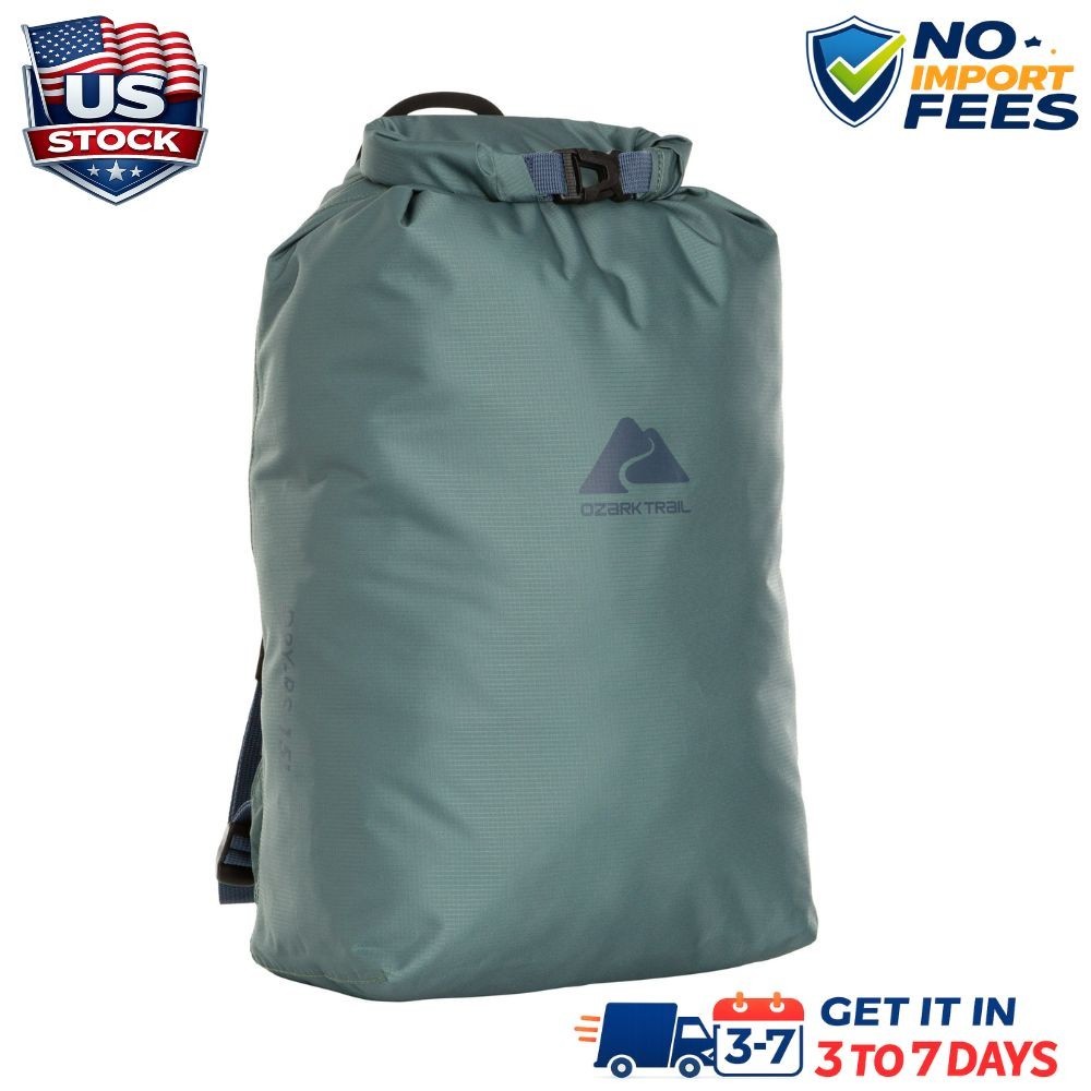 Waterproof 15L Roll-Top Backpack Adjustable Straps Lightweight Outdoor Travel US