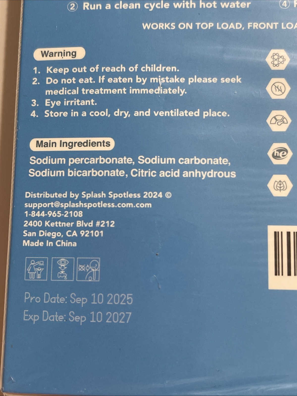 Splash Washing Machine Cleaner Tablets 6 Pack Eco Friendly New Sealed