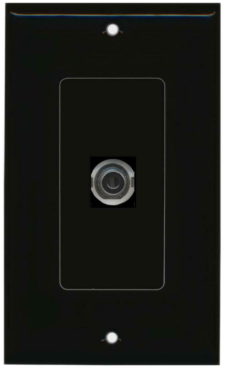 1 Port 3.5mm Headphone Wall Plate DecorZ [ BLACK ]