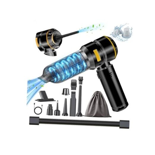Car Vacuum Cleaner High Power - 22000PA Portable Cars Vacuum 4 in 1 Black