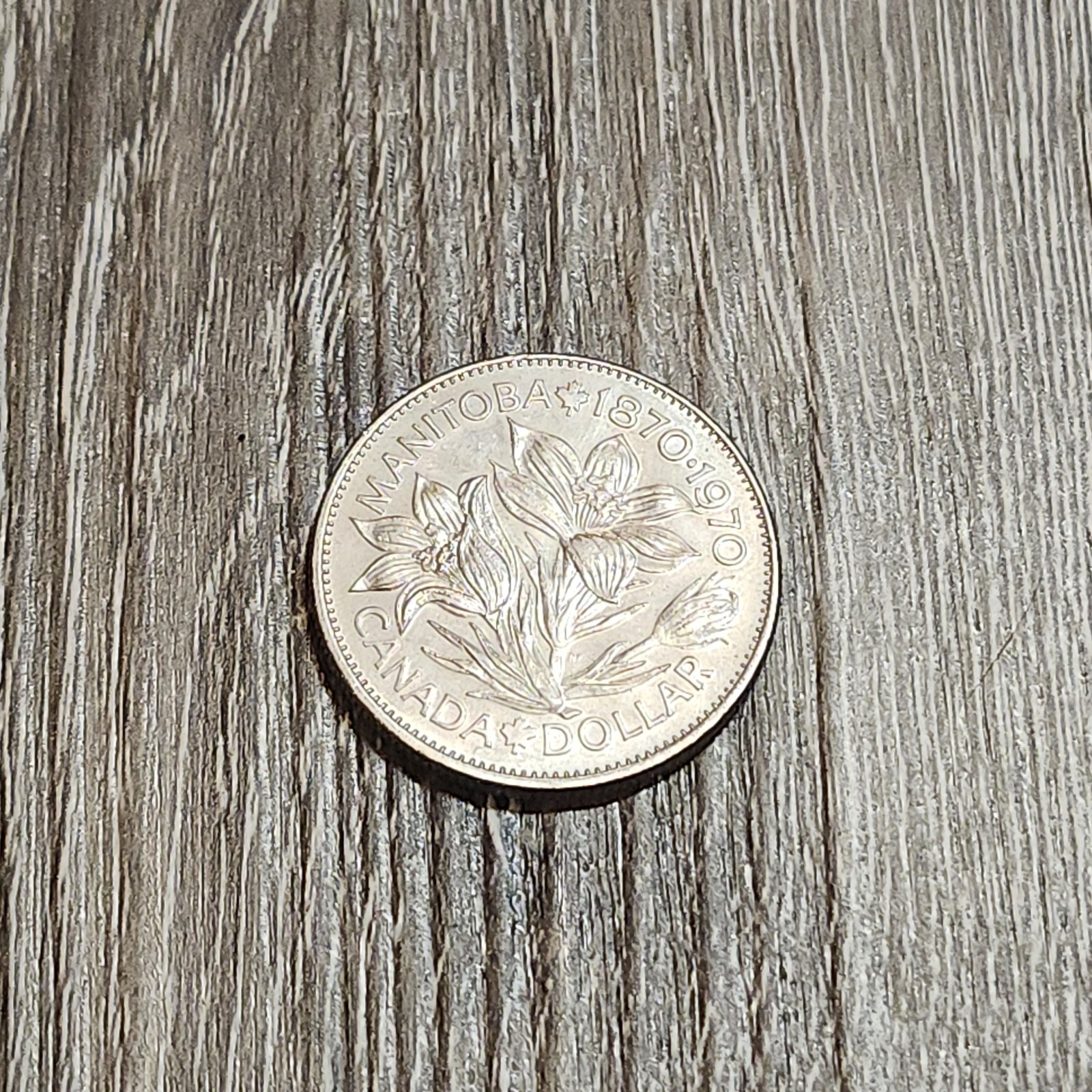 Canada 1870-1970 Manitoba centennial large dollar $1 Lightly Circulated