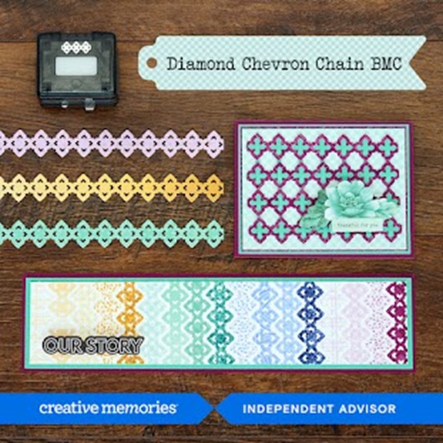 Creative Memories Diamond Chevron Border Maker Cartridge Punch for BM System