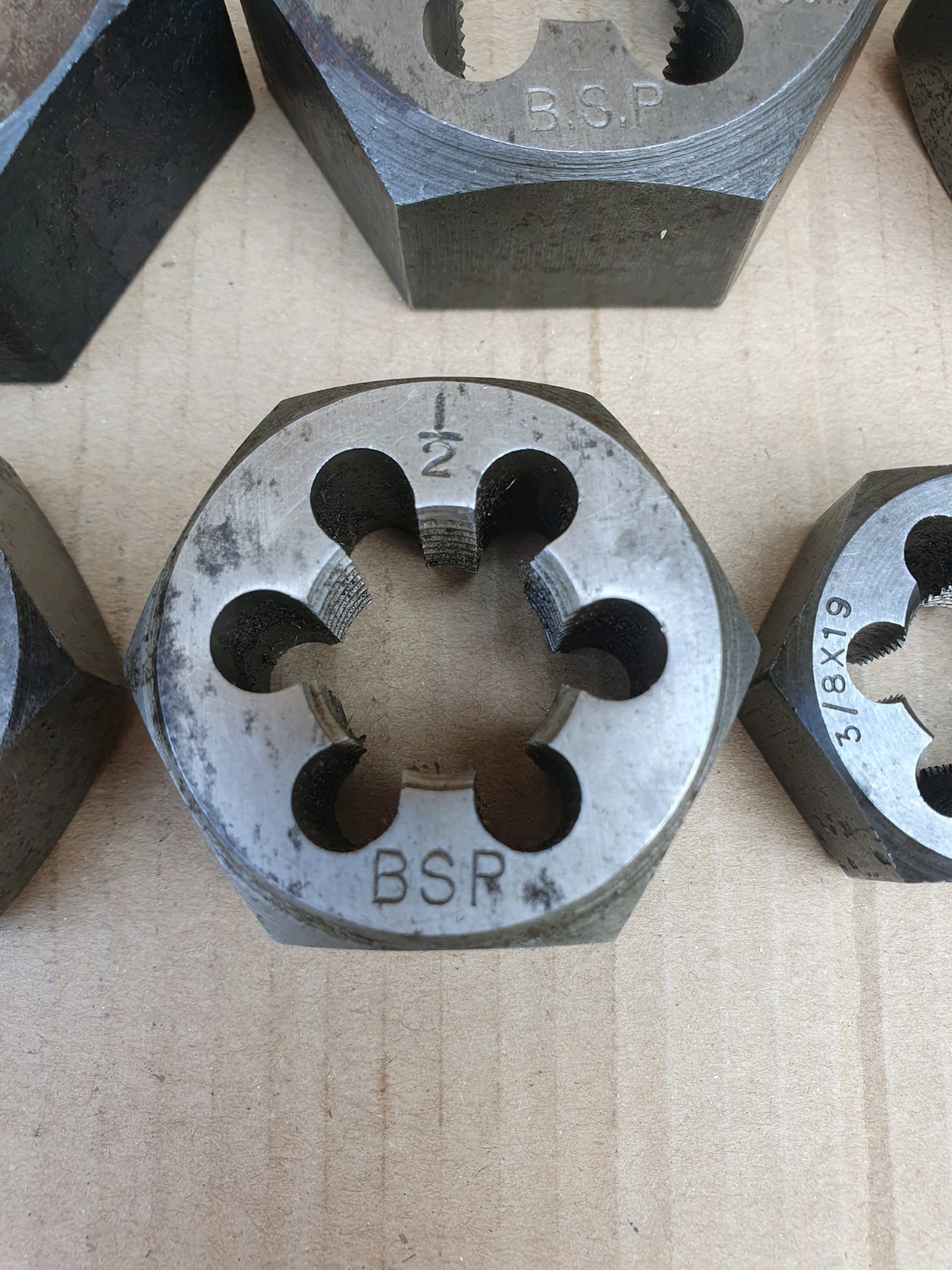 Vintage Hexagonal Rethreading Dies Imperial Measurements