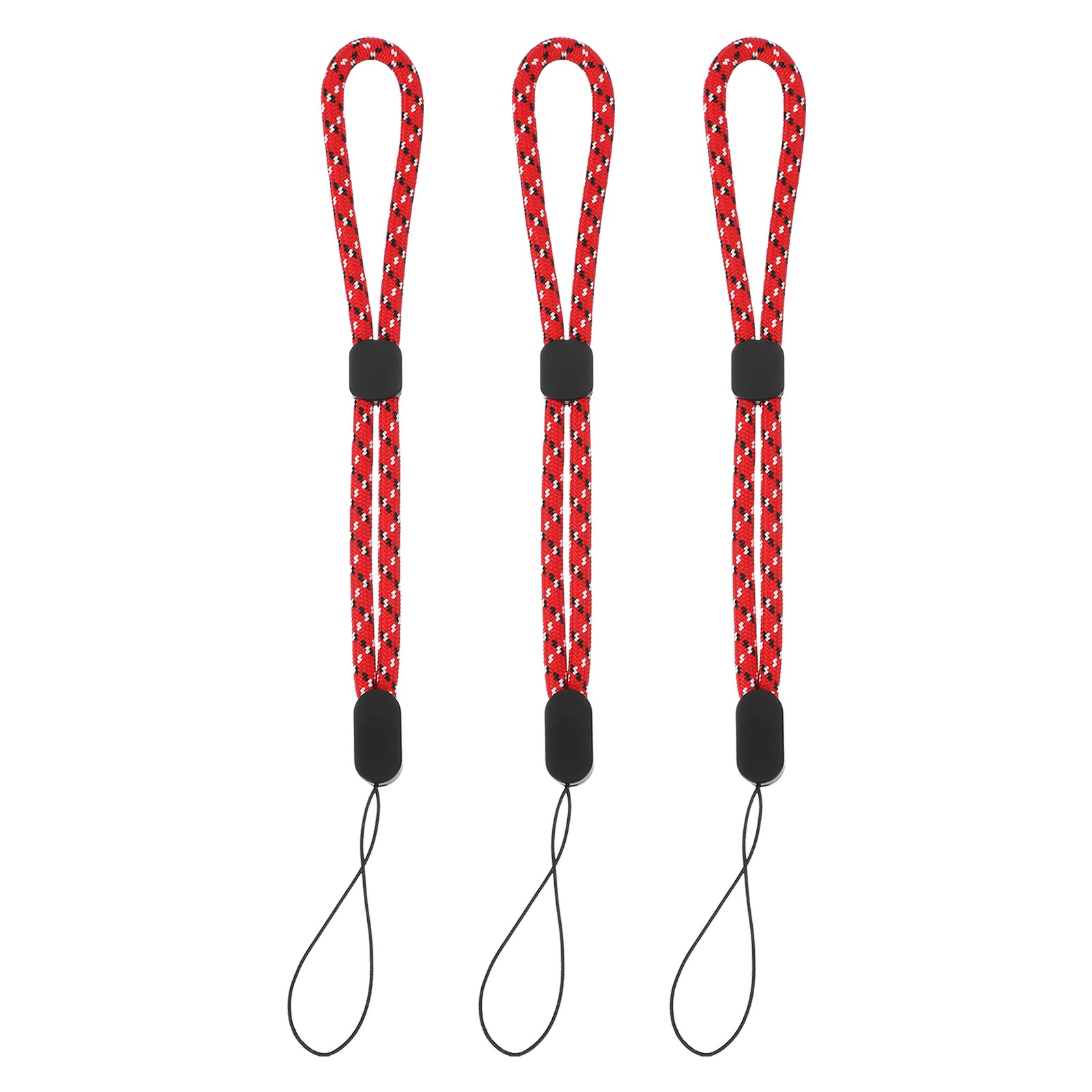 3PCS Camera Wrist Strap Adjustable Wristlet Straps Lanyard, Red Jacquard