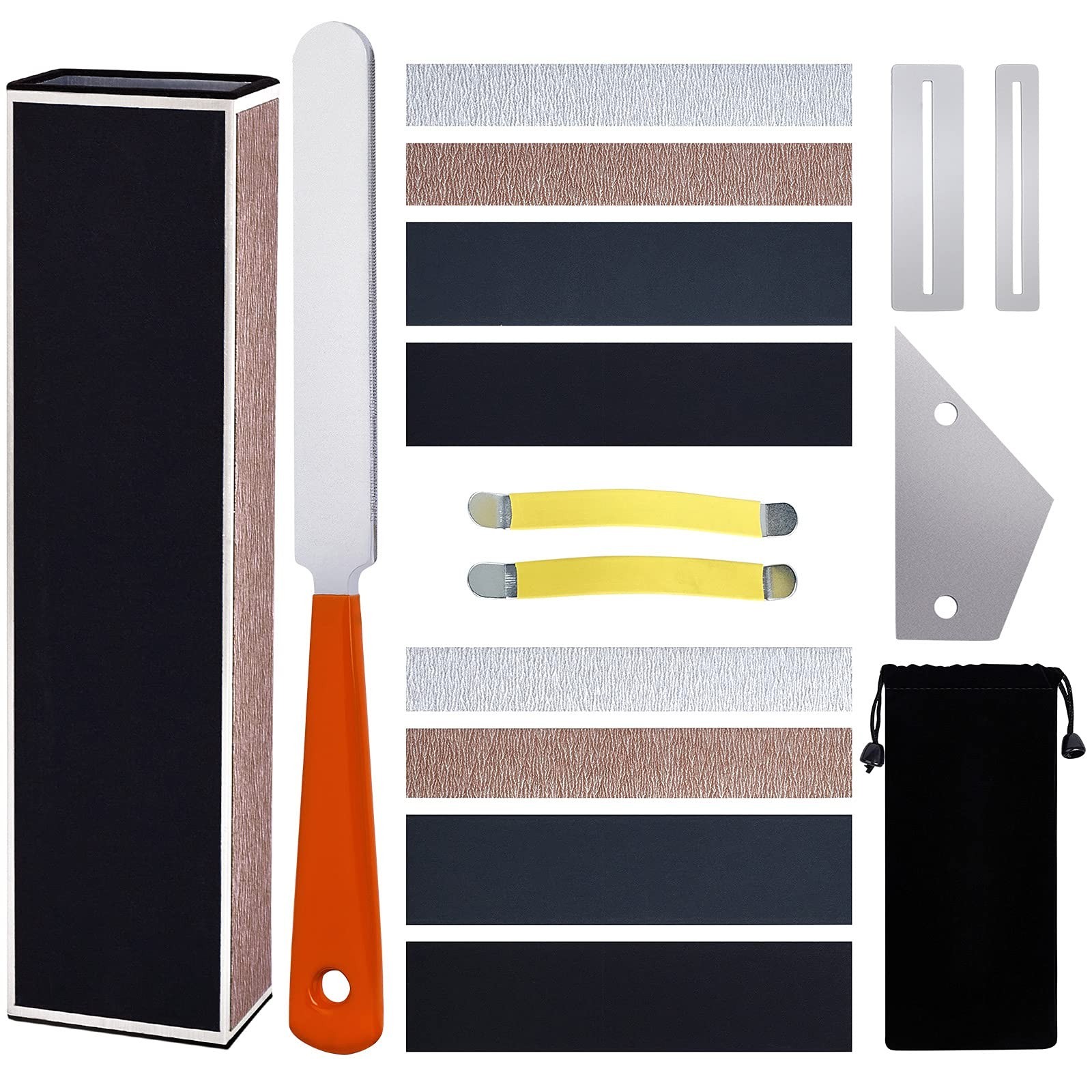 Guitar Luthier Tool Kit Including Fret Crowning File, Fret Leveler Sanding Be...