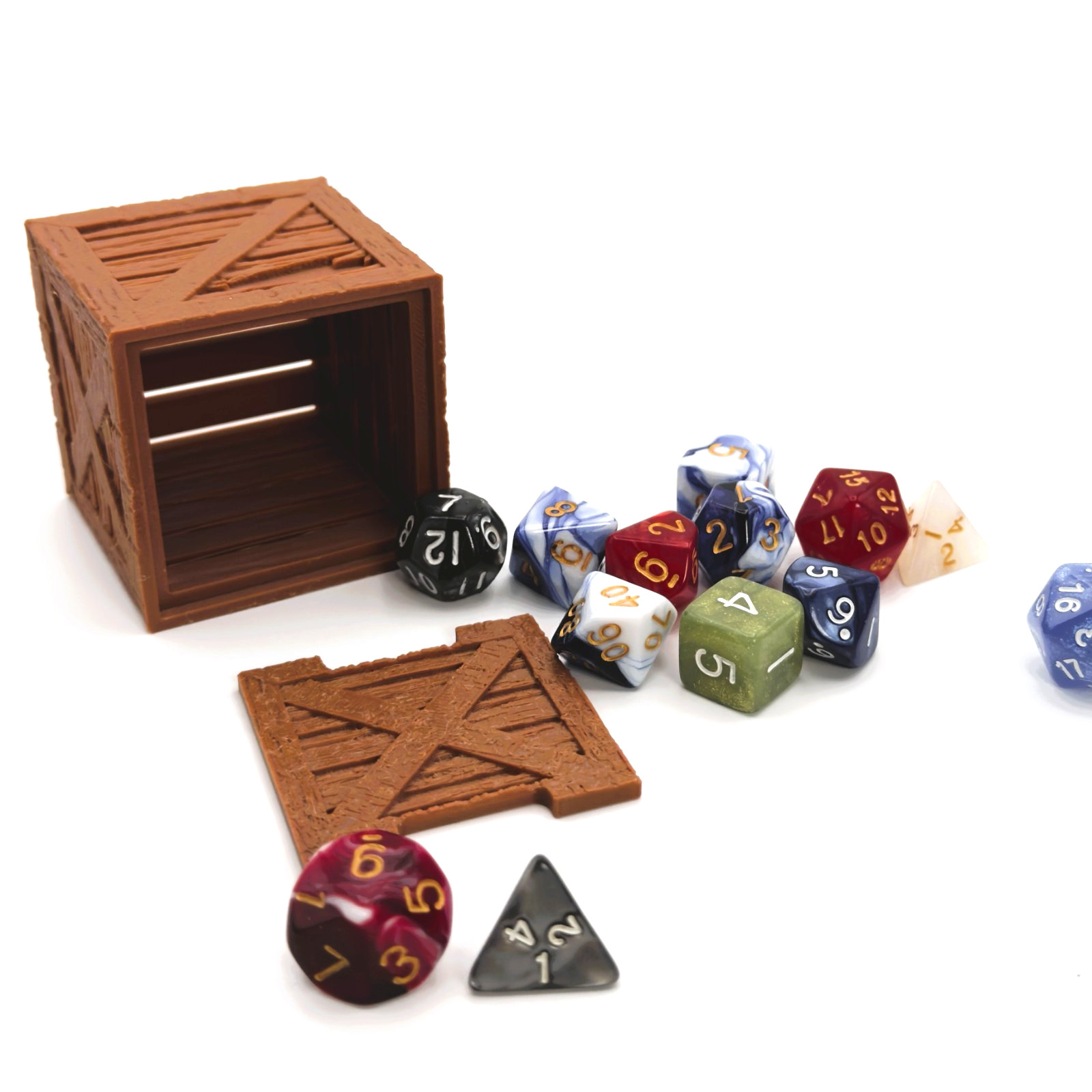 Dice Vault Crate Box for 2 Sets – DnD Organizer, RPG Dice Holder