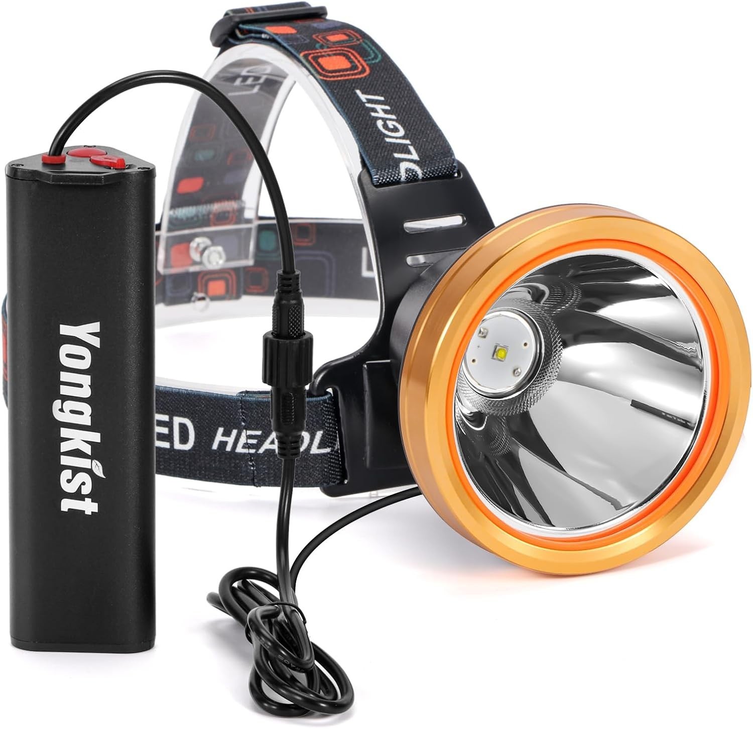 Super Bright Headlamp Rechargeable LED Headlight with Battery, High Power