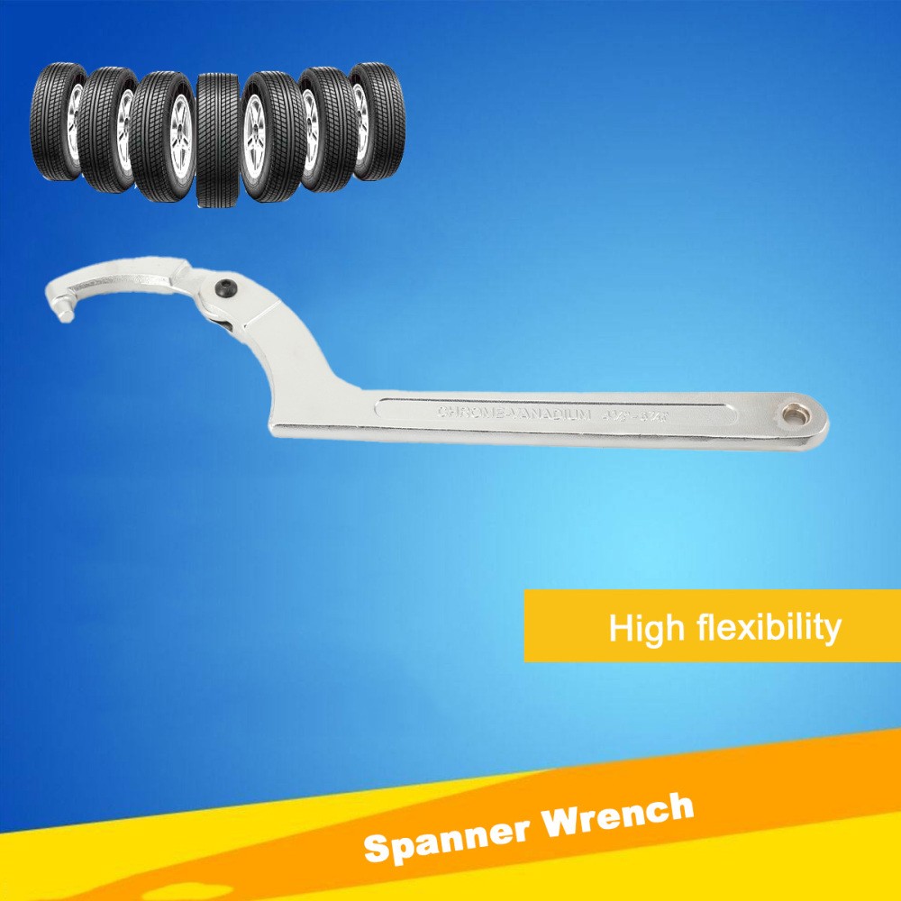 Adjustable Spanner Hook Wrench C Pin Spanner for Hydraulic Ram Cylinder 4 PCS