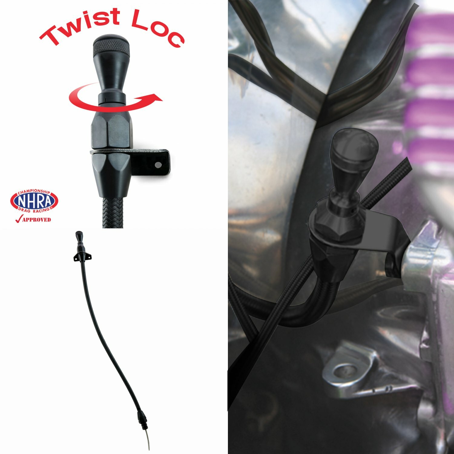 Black Chevy Ls1 Engine Oil Dipstick Stainless Steel rat