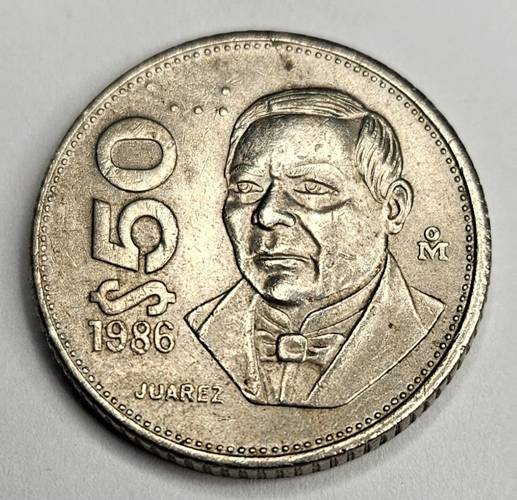 1986 Mexico 50 Fifty Pesos - Circulated Mexican Copper Nickel World Coin