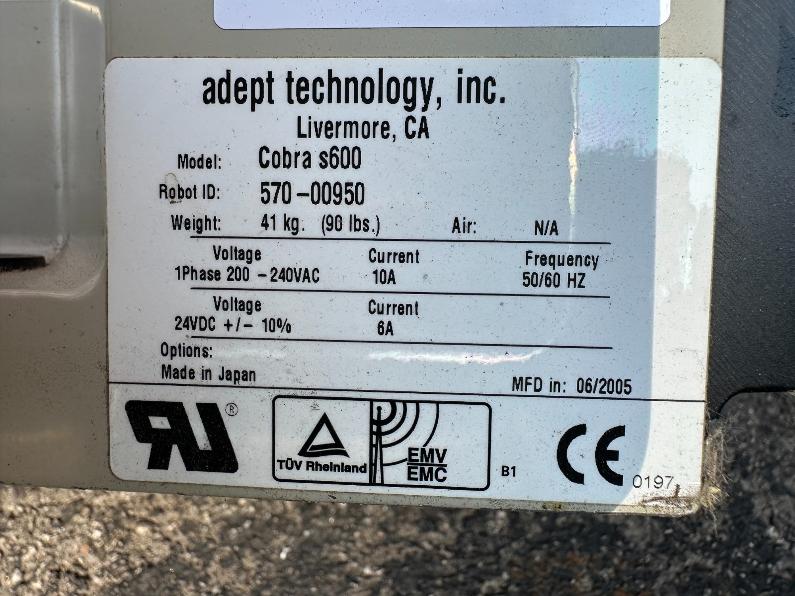 ADEPT COBRA S600 ROBOT With CONTROLLER