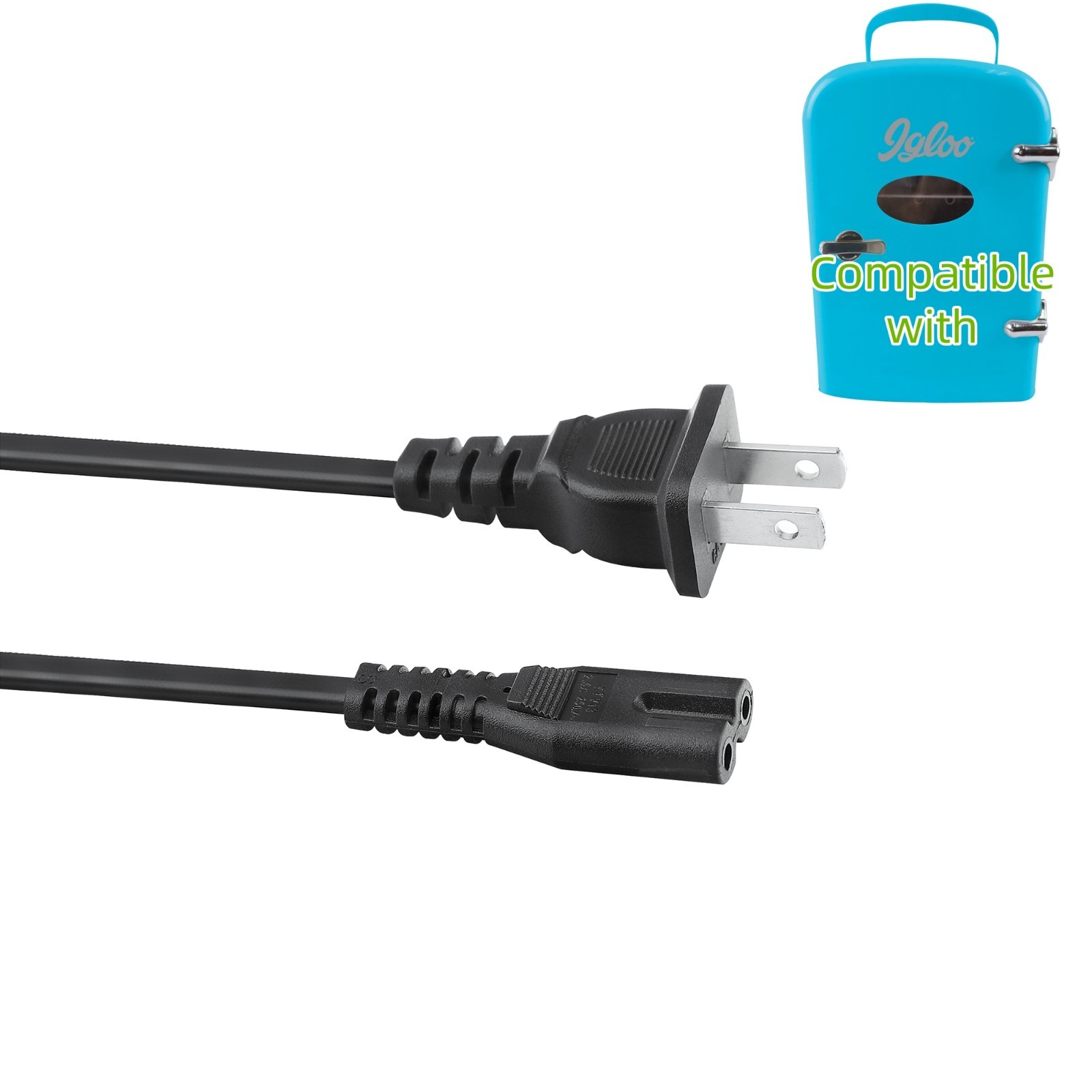 6ft UL AC Power Cord Cable for Igloo Mini Fridge Model MIS129C 6 Can Beverage
