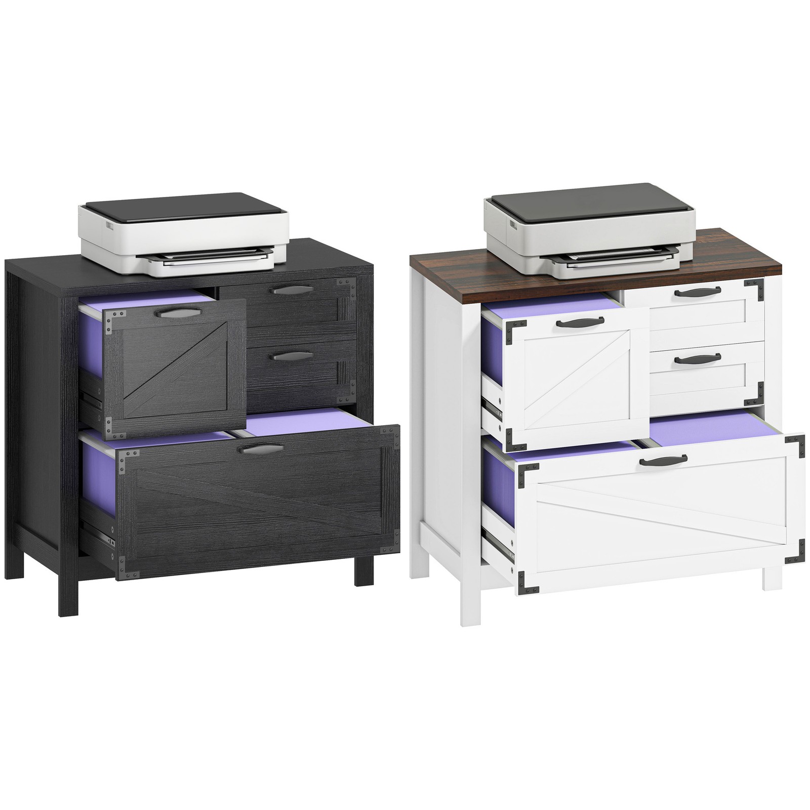 HOMCOM 4 Drawer File Cabinet Filing Cabinet for Letter/A4/Legal Files