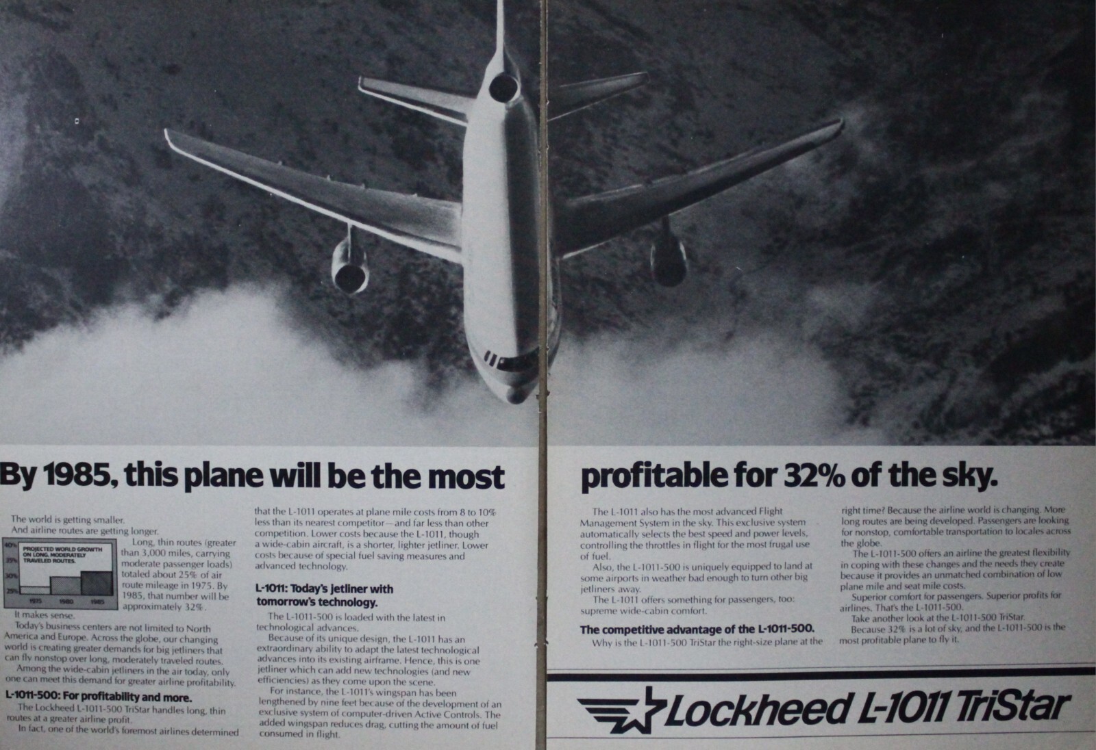 Lockheed L-1011 L 1011 Tristar Jet Magazine Ad Picture Aviation Vtg Wall Art