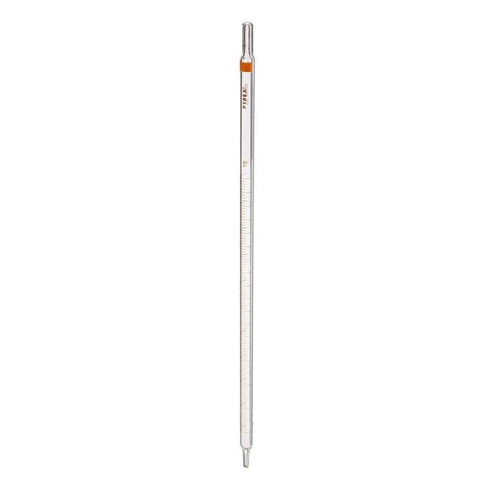 PYREX 7070-5 Boro Glass Reusable Measuring Pipet (TD), Blue Color-Coded, 5ml