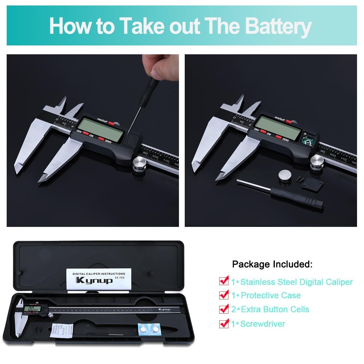 Precision Vernier Caliper - 12'' Digital Tool with Fraction & Metric Conversion