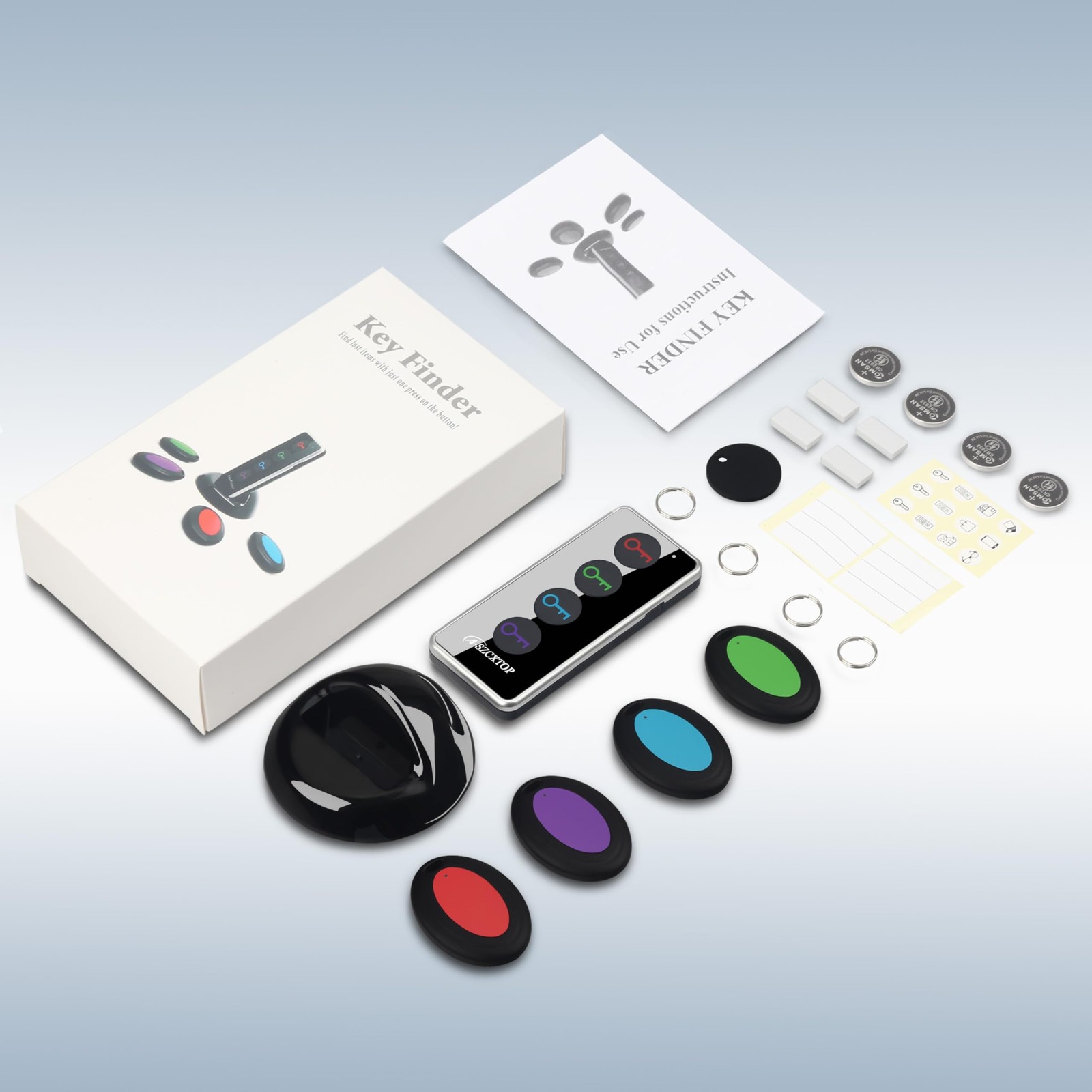 Key Finder Locator RF Wireless Remote Item Tracker with 4 Receivers