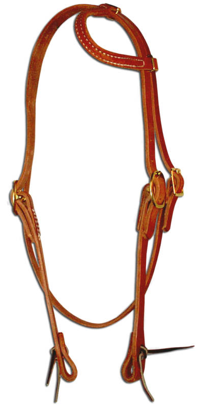 Harness leather one ear bridle headstall throatlach tie ends Custom  USA H250