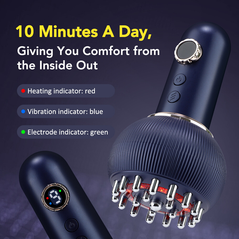 Lymphatic Drainage Cellulite Massager Microcurrent, Red Light, Heat & Vibration