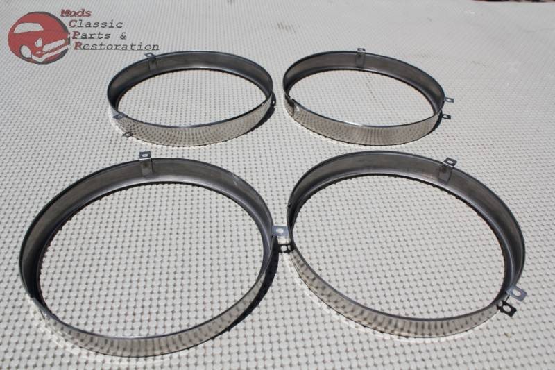 5" Headlight Headlamp Bulb Retaining Retainer Trim Ring Set Kit GM Chevy A Body