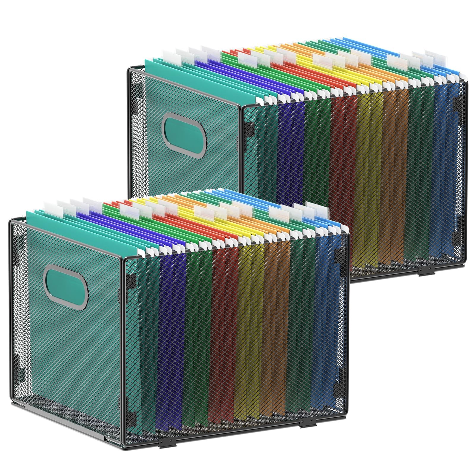 Samstar 2 Pack Hanging File Organizer Mesh File Folder Filing File Cabinet
