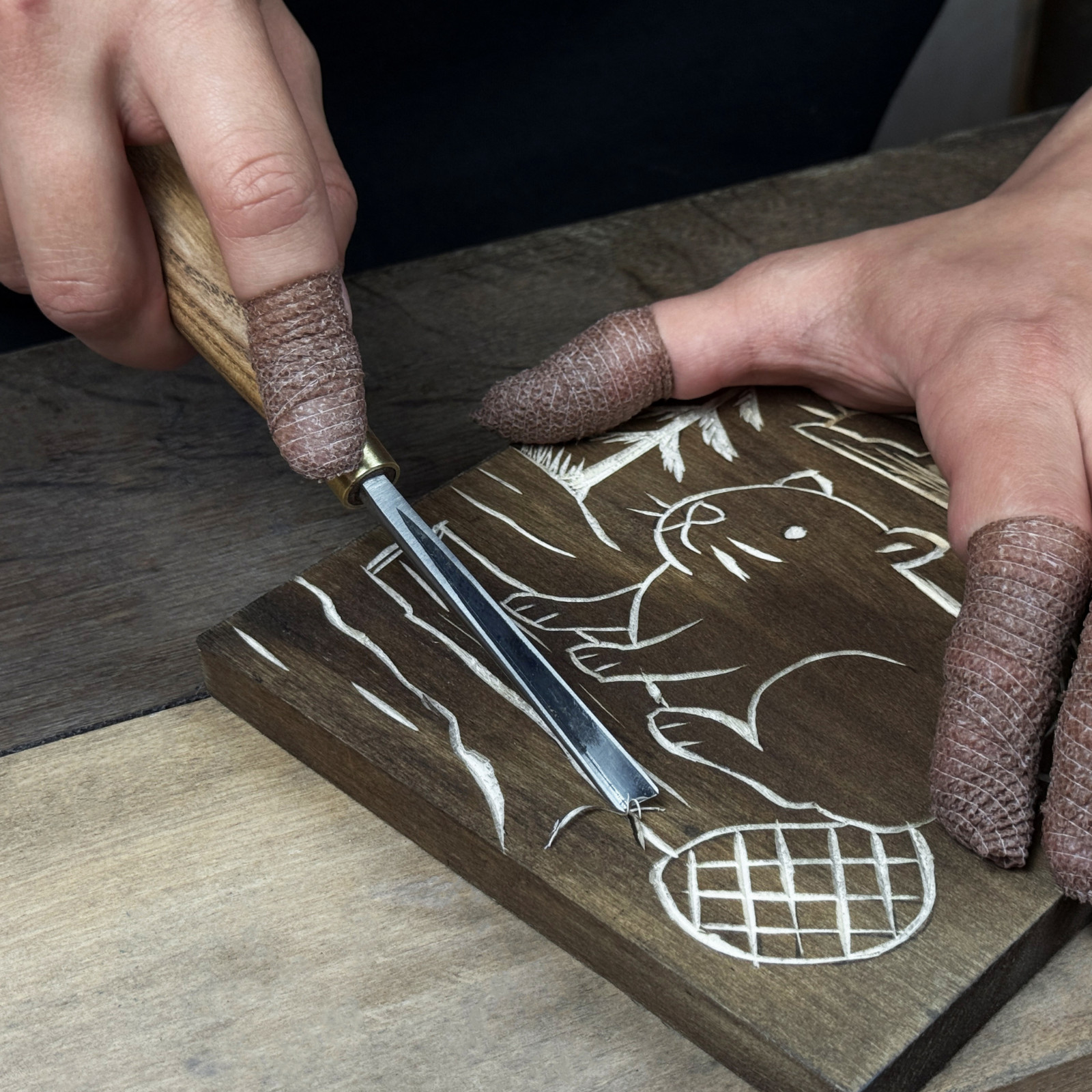 Beaver Wood Carving Kit for Beginners - DIY Wall Art Set with Video Tutorial