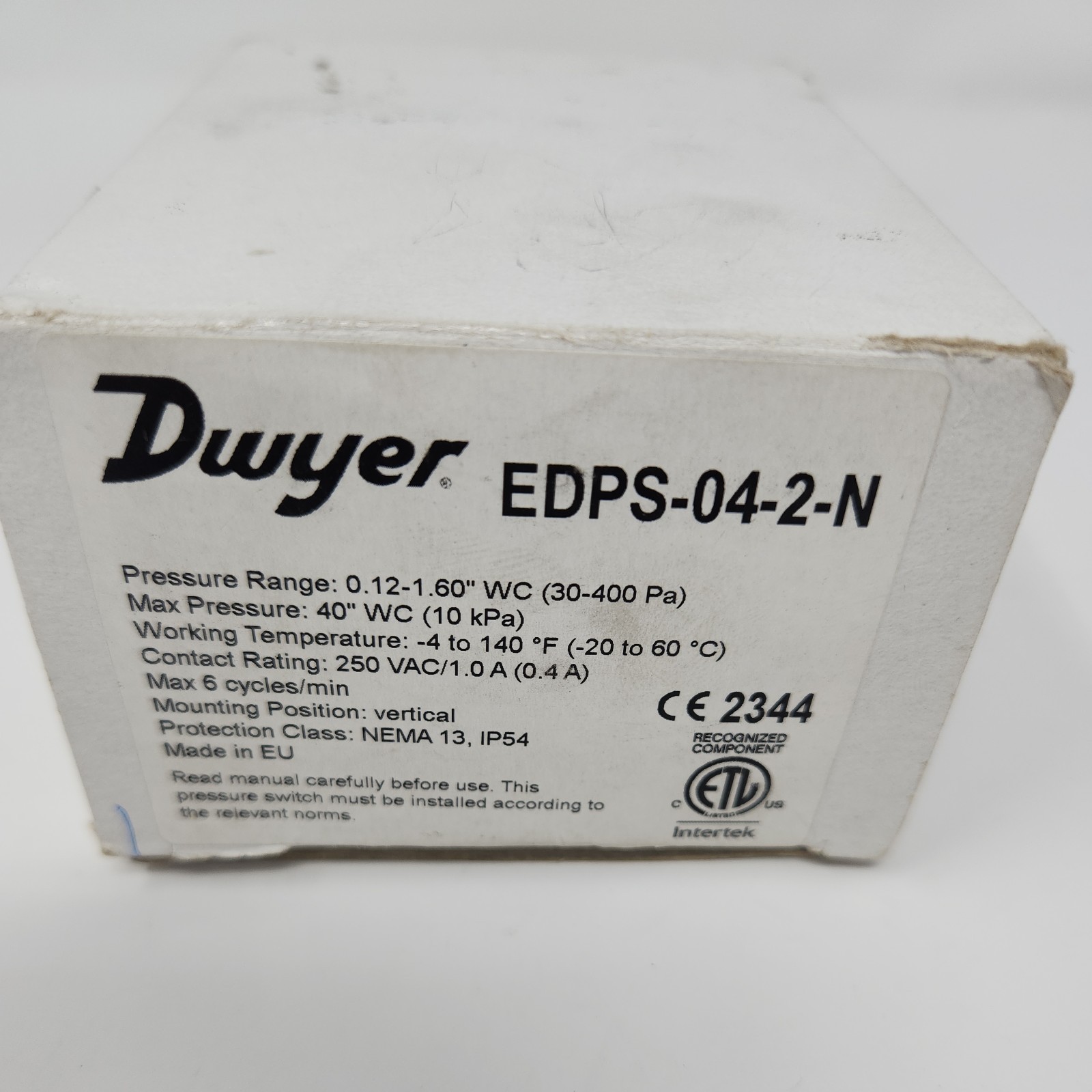 Dwyer EDPS-04-2-N Differential Pressure Switch