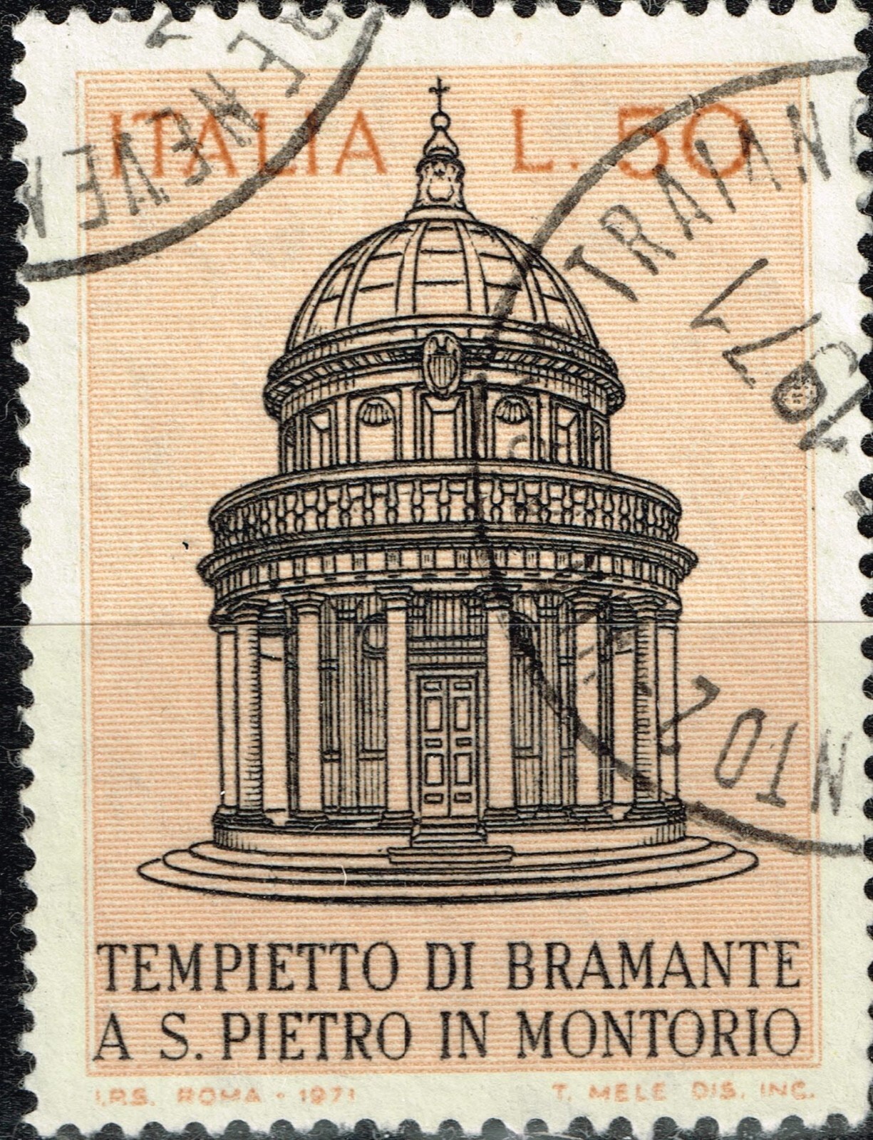 Italy Famous Architecture Montorio stamp 1970 A-2