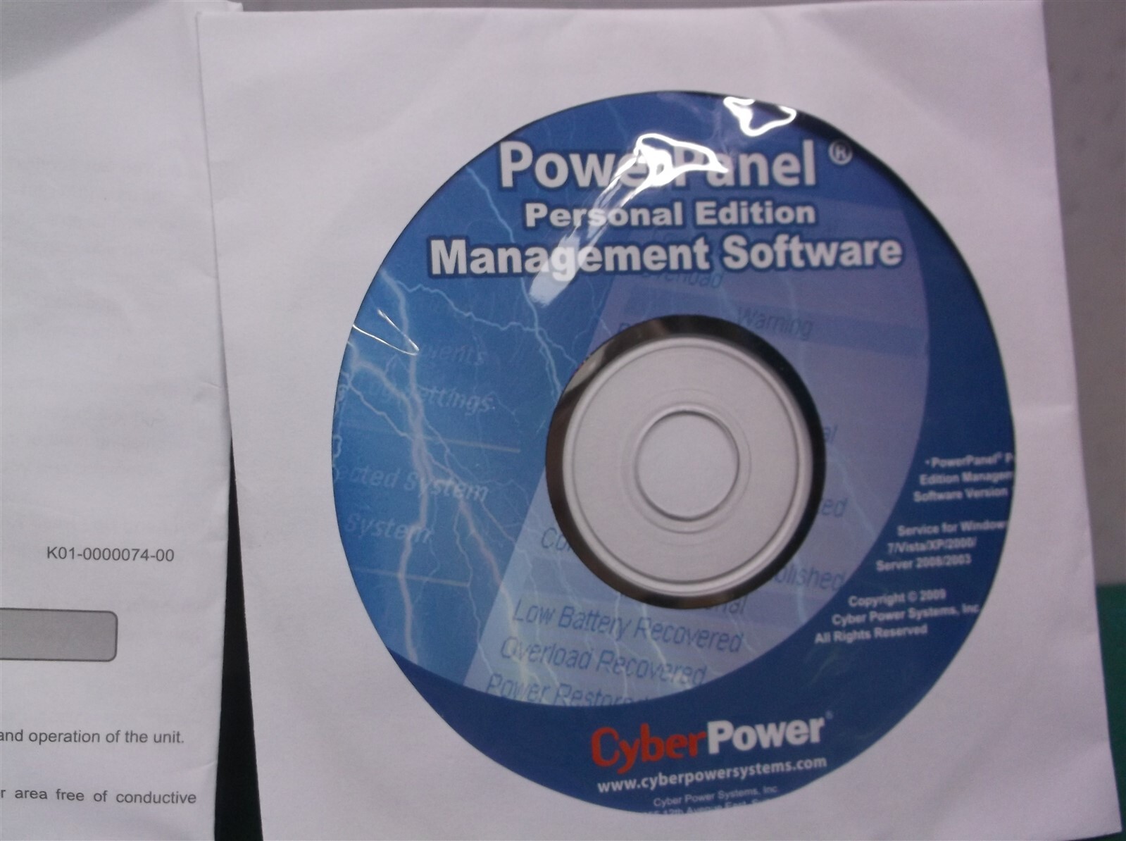 Cyber Power UPS manual with software cd