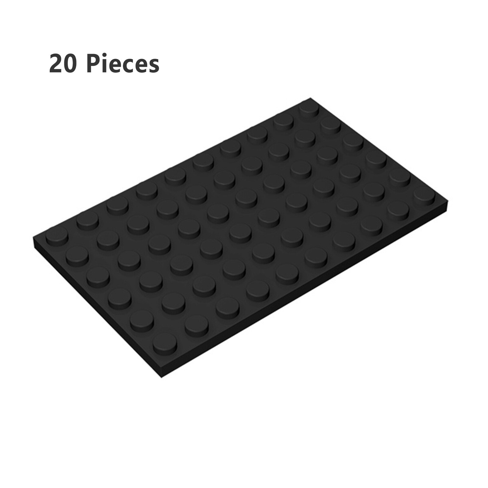 3033 Plate 6X10 Black Bricks Parts 20 PCS Bricks, Pieces & Parts 100% Compatible