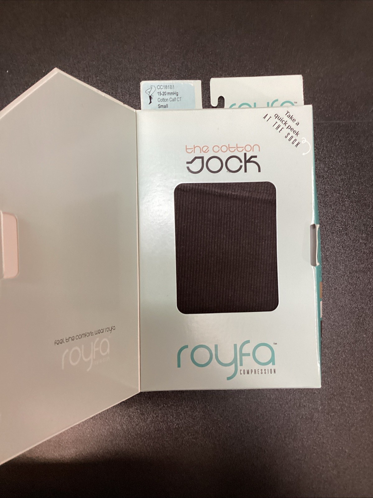 RAYFA the Cotton calf Sock Size Small Brown CC181B1