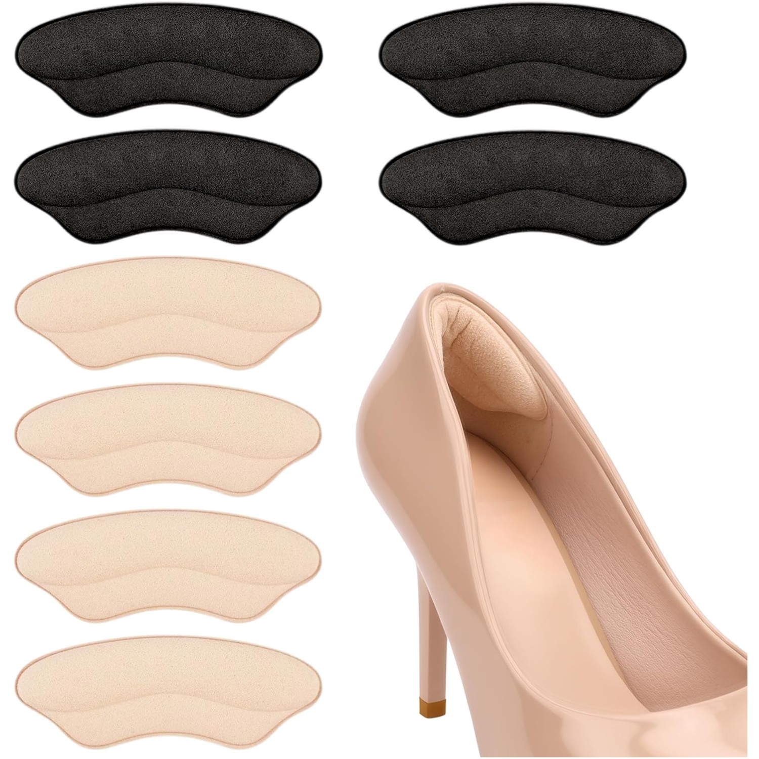 4 Pairs of Discreet Heel Grips for Loose Shoes - Comfort & Blister Prevention