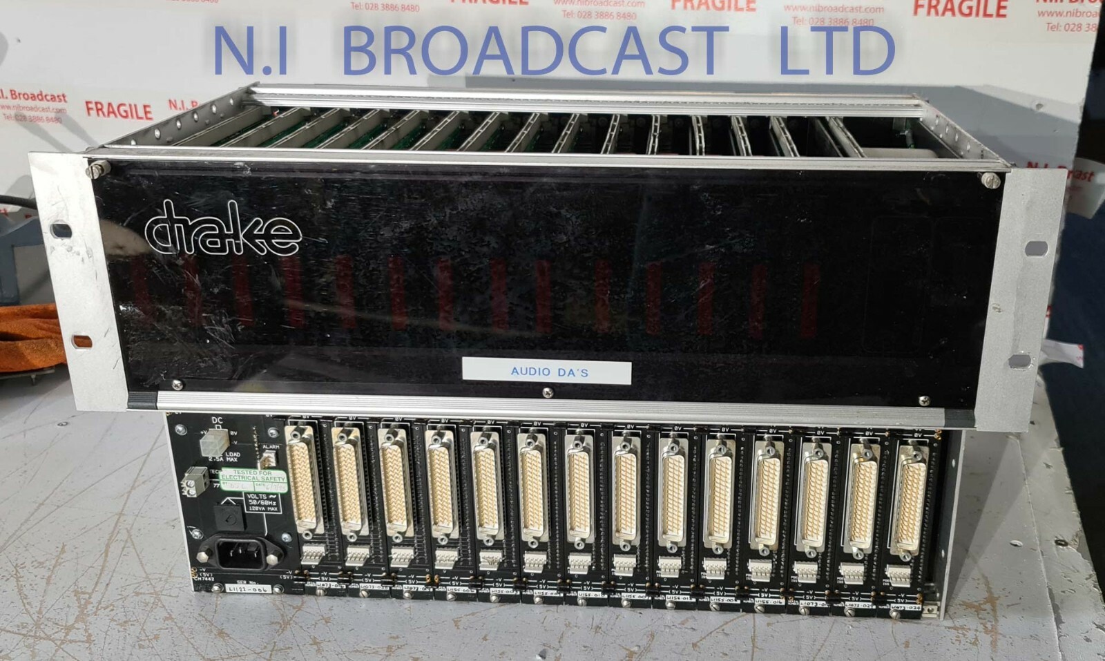 Drake audio DA frame with 14x pd9410 audio DAs  analog audio distribution