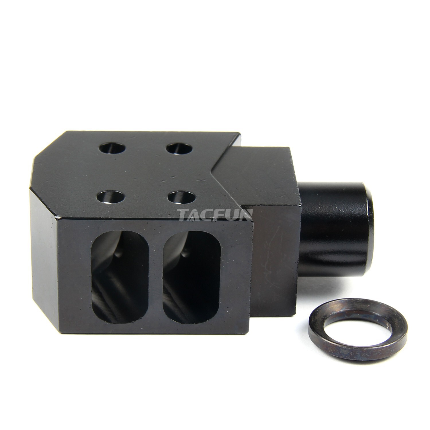 Compact Tanker Style Muzzle Brake 1/2x36 TPI for 9MM