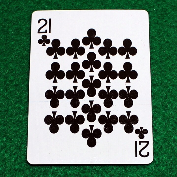 21 of Clubs, Bicycle Printed Gaff Card, Blue
