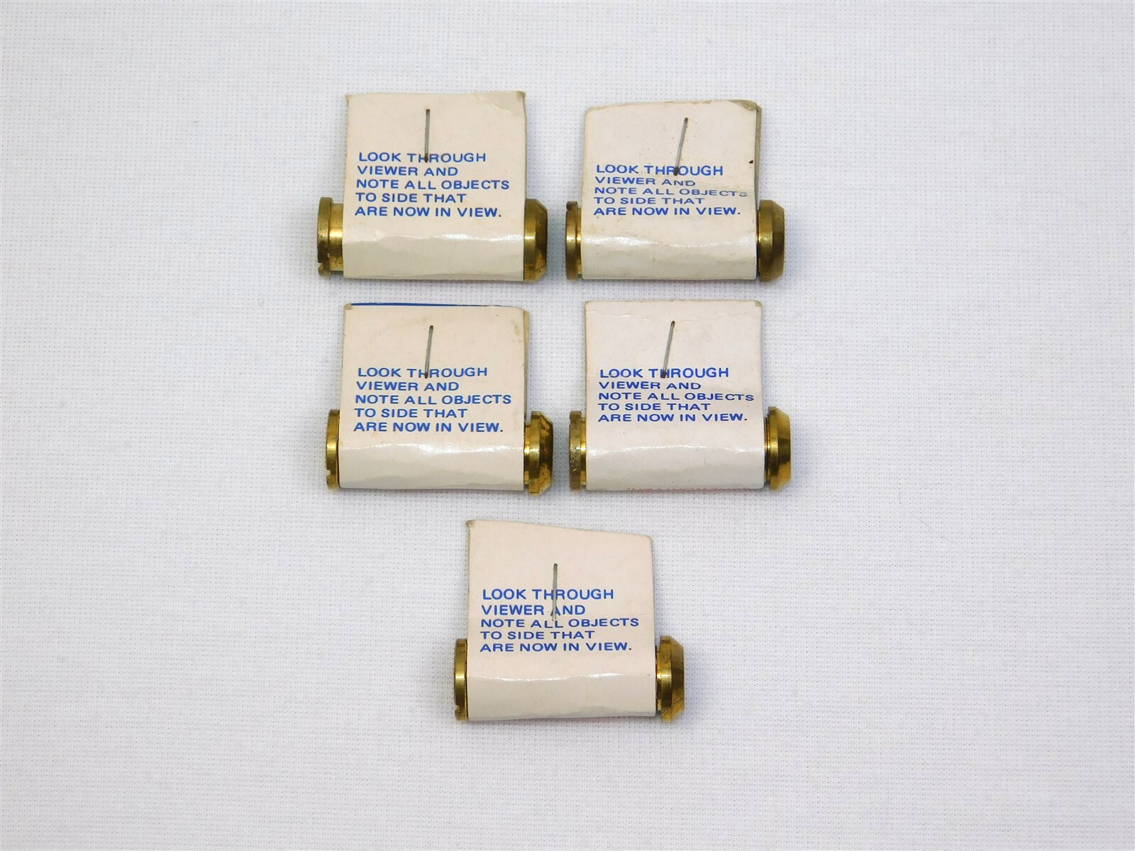 Lot Of 5 NOS Vintage Adjustable Brass Door Peephole Viewer 1.5" NEW In PKG
