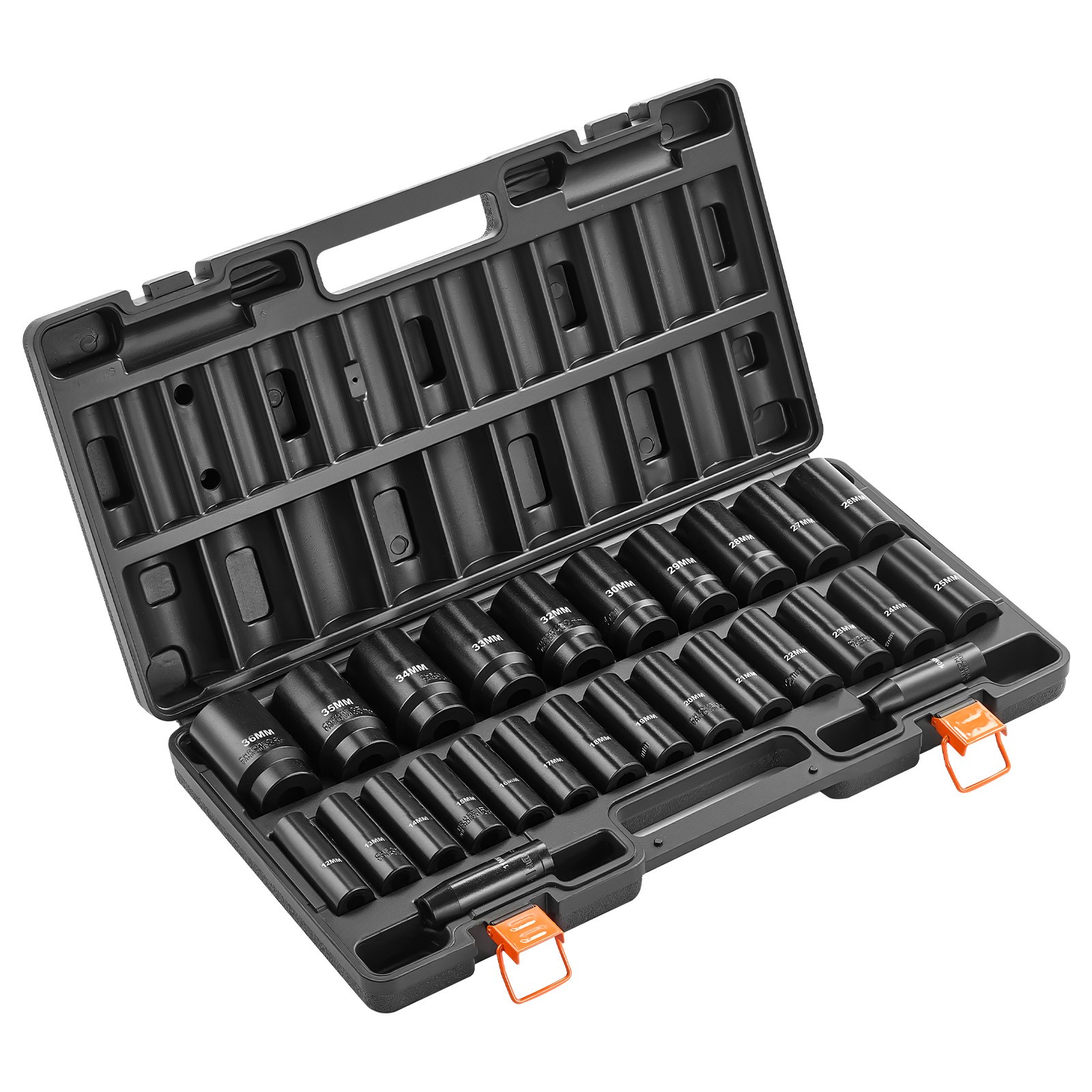 Uimoso 26-Piece 1/2" Drive Impact Socket Set with 6-Point Design and Case