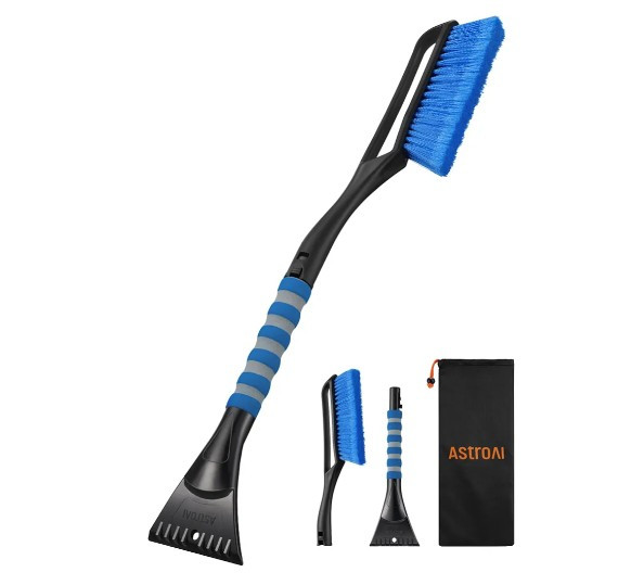 AstroAI 27" Snow Brush and Ice Scrapers for Car Windshield, Detachable Snow Scra