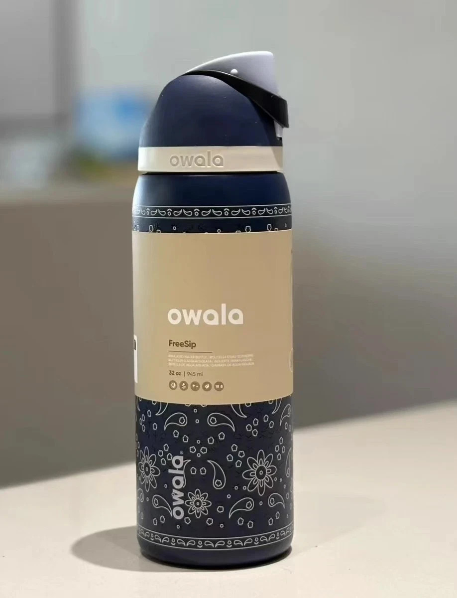 Owala 32oz NOT MY FIRST RODEO Birthday Bash Water Bottle Blue Bandana Freesip
