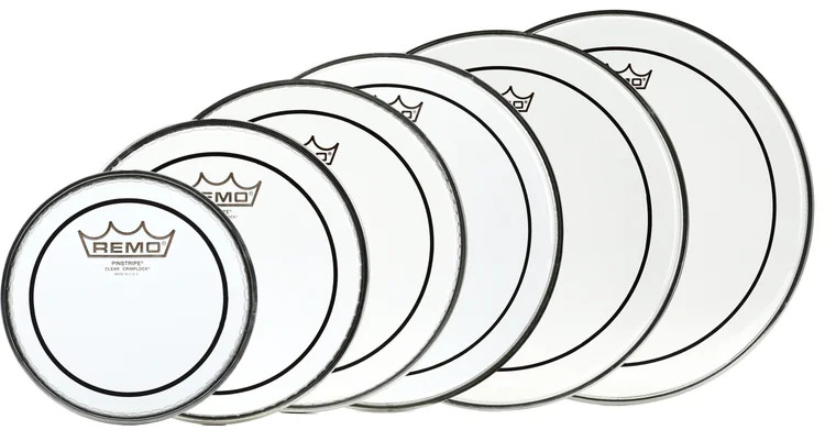 Remo Pinstripe Clear Crimplock Tenor Drumheads - 6", 8", 10", 12", 13", and 14"