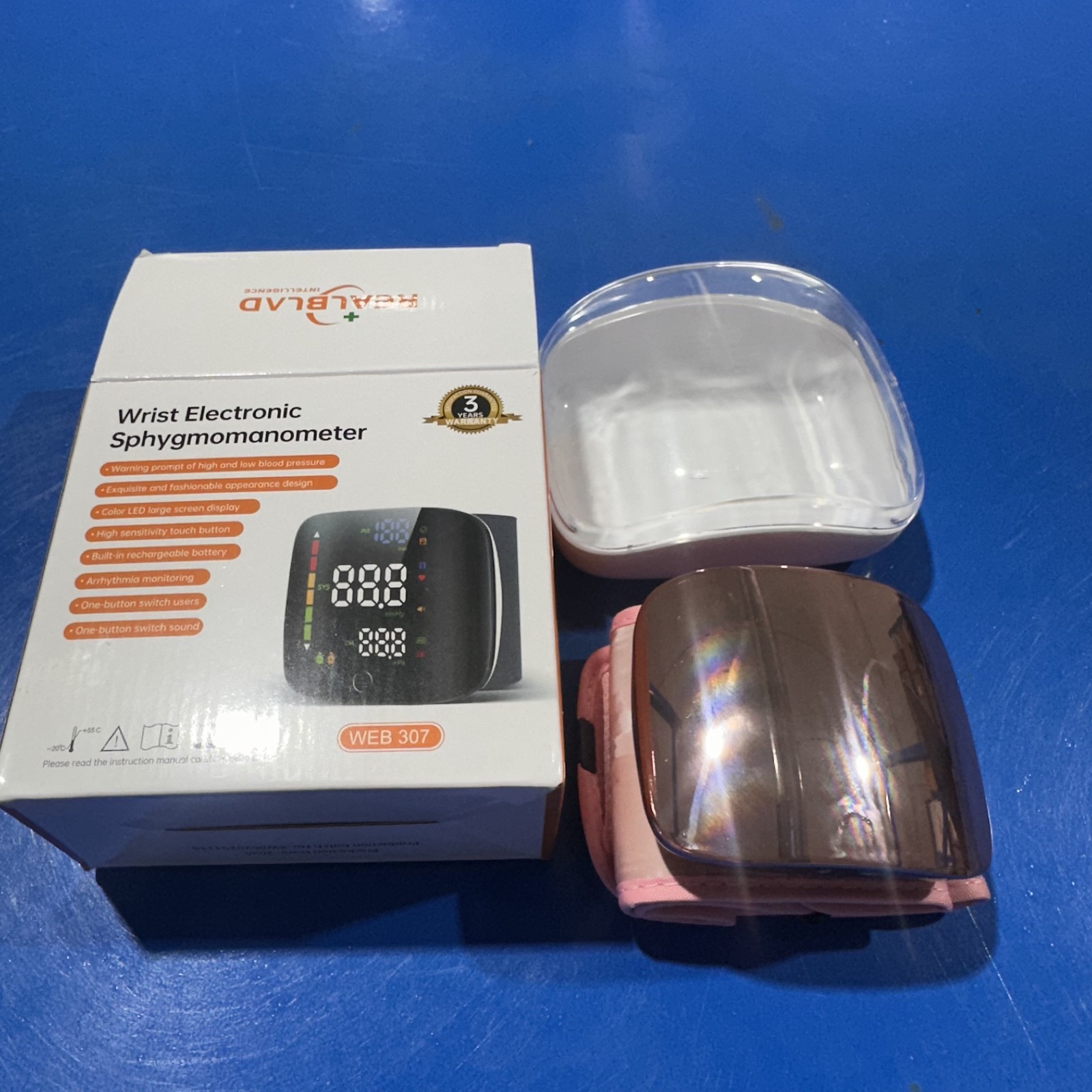 USED Wrist Blood Pressure Monitor, Touch Start, Voice On/Off, Dual-User Memory