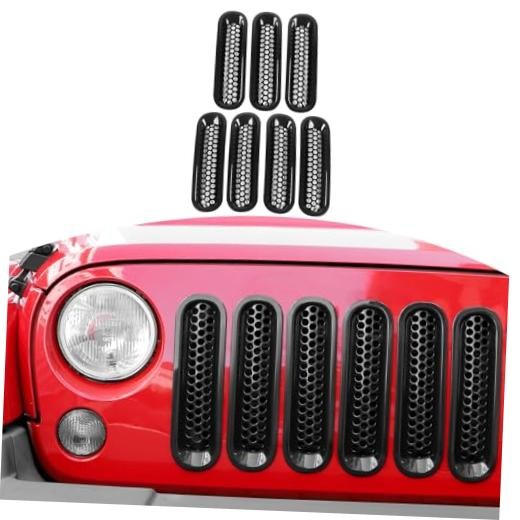 for Wrangler JKs Trim Cover Mesh Black Grille Insert Grille Insert-Black 3D