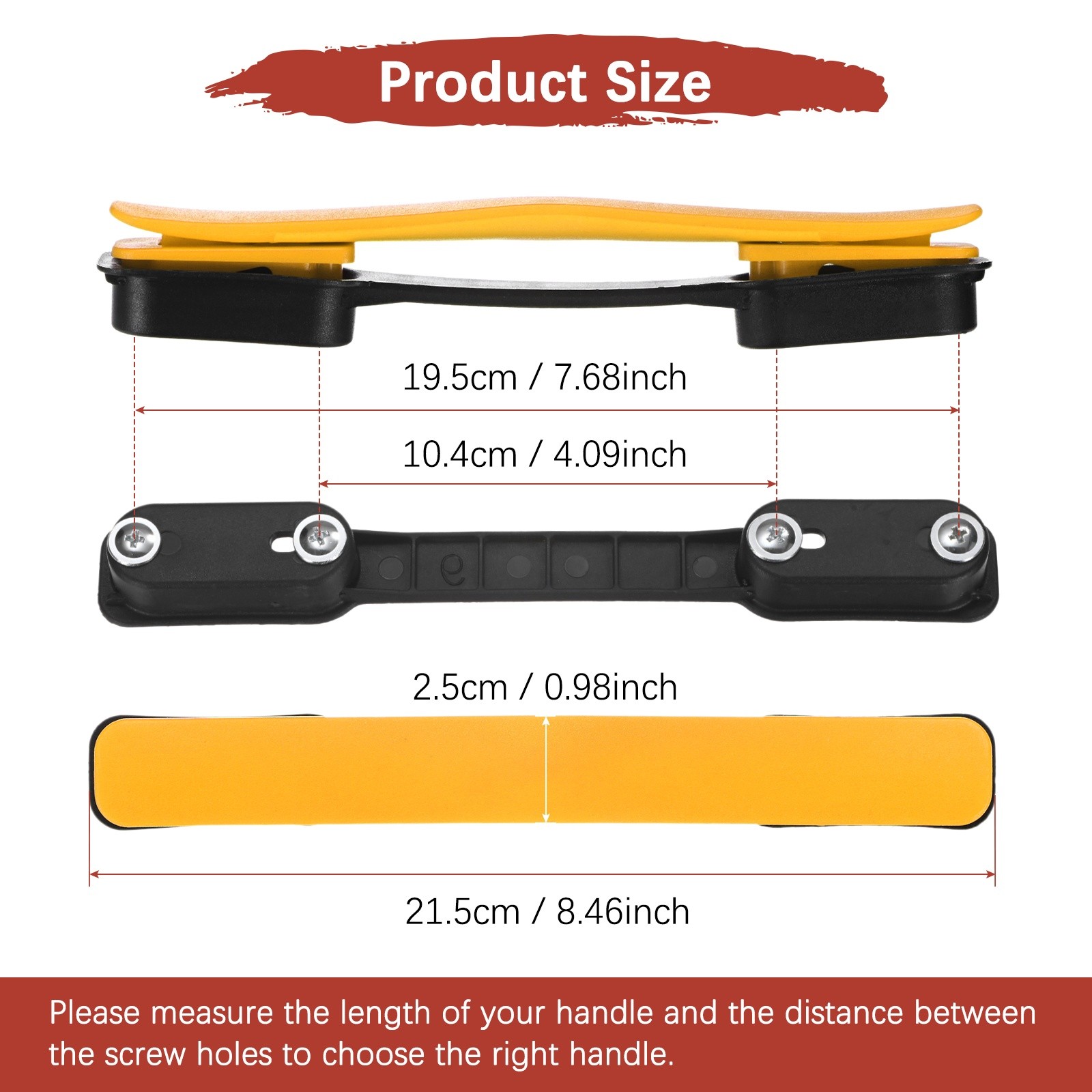 1PCS Luggage Replacement Handle for Suitcase - [Yellow-8.5IN]