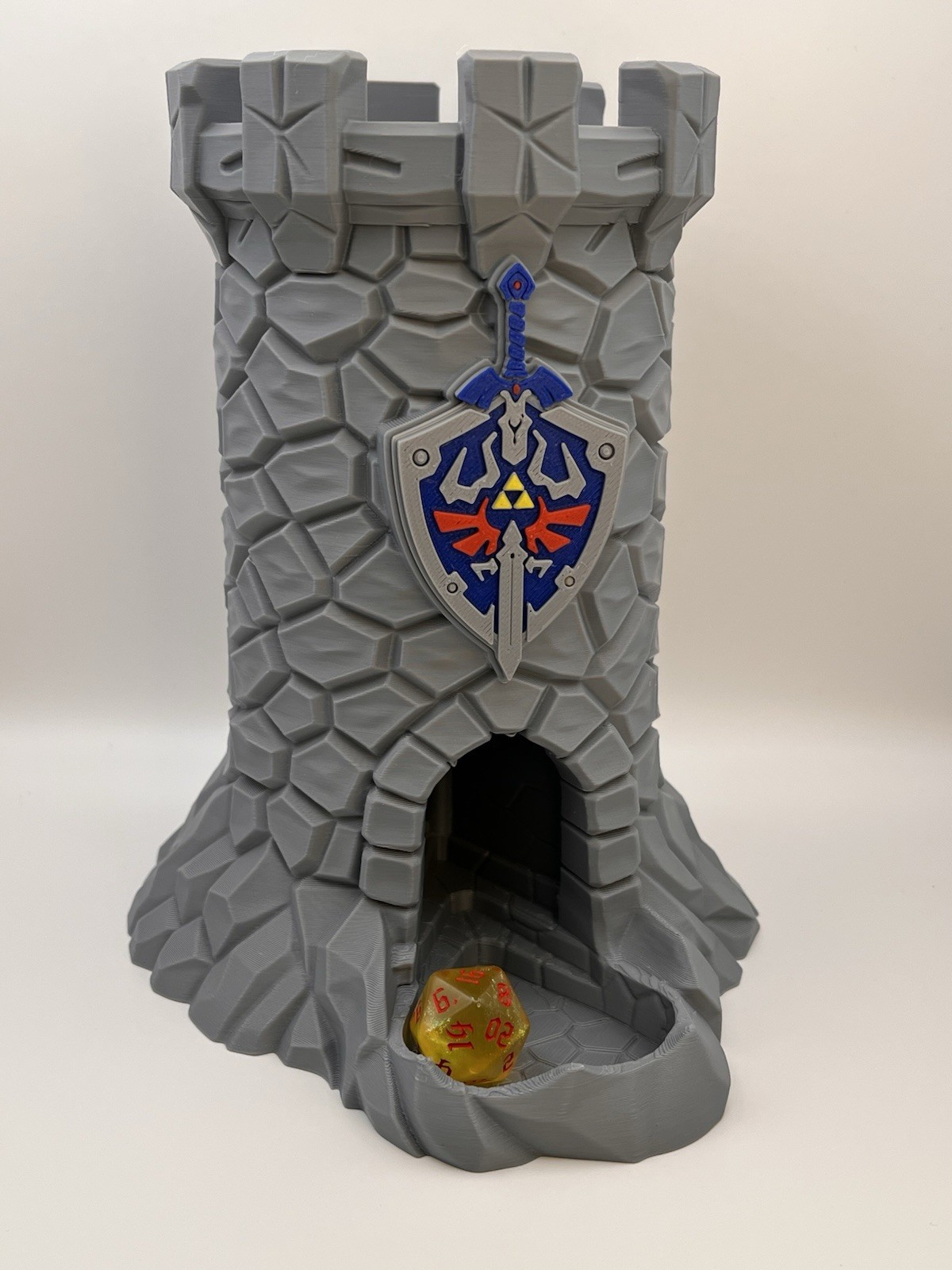 D&D Dice Tower, Hylian Shield, Zelda inspired.