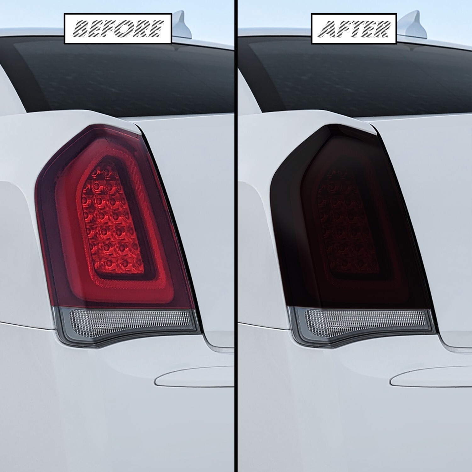 FOR 2015-2023 Chrysler 300 Tail Light Cutout SMOKE Precut Vinyl Tint Overlays
